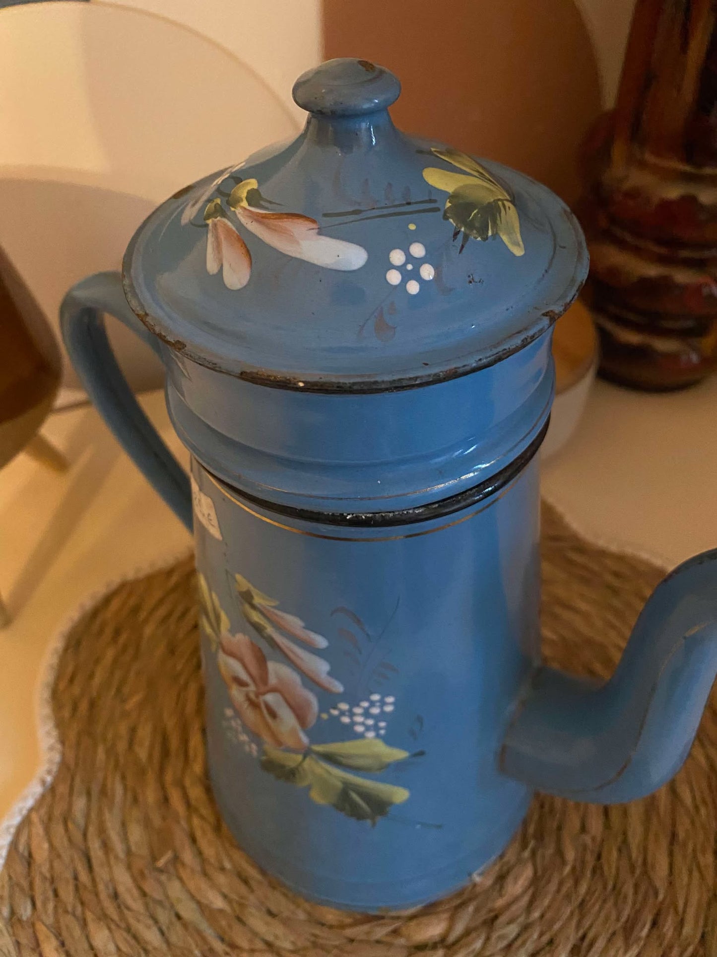 Cafetière vintage bleu