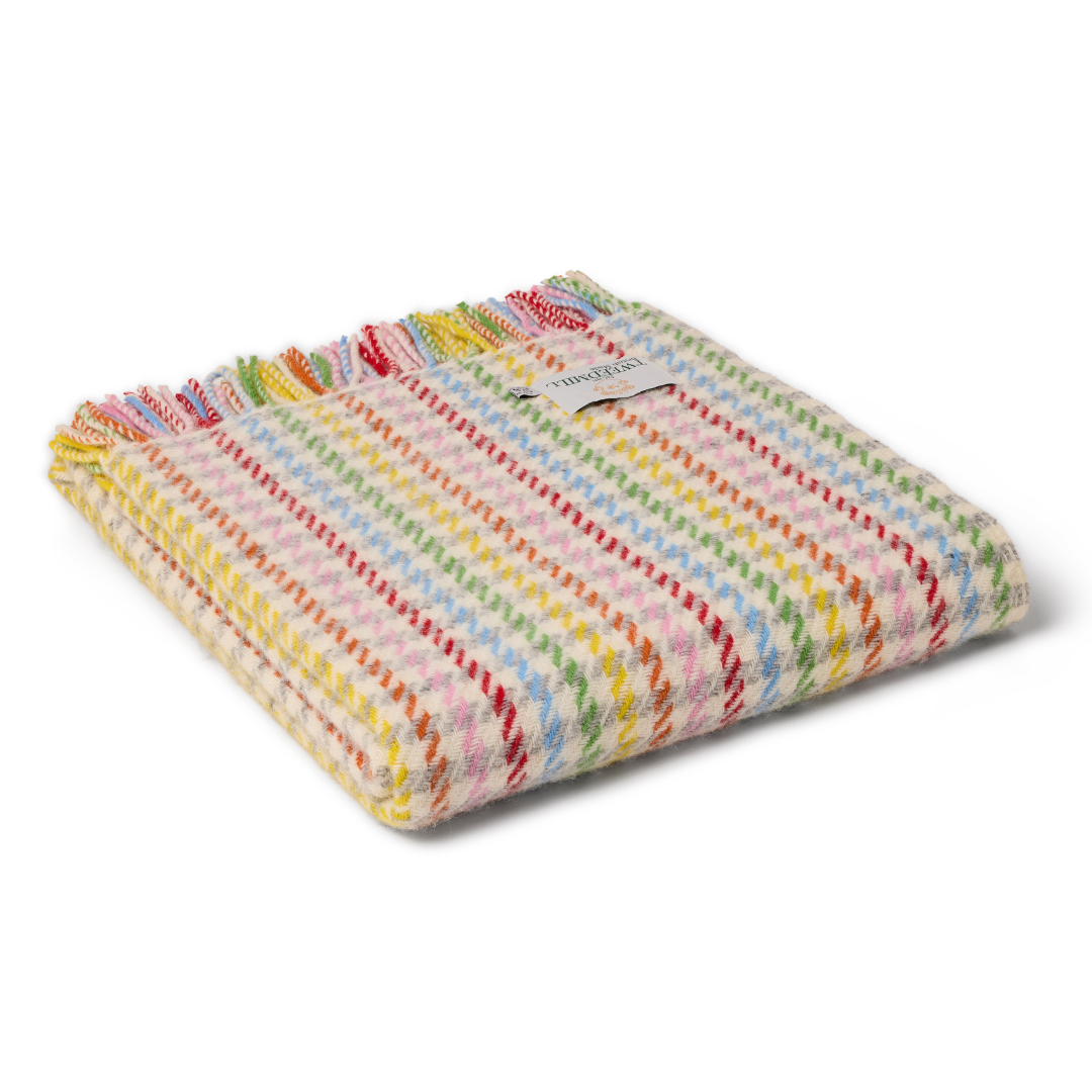 Plaid tweedmill  en pure laine vierge à motif pied-de-poule