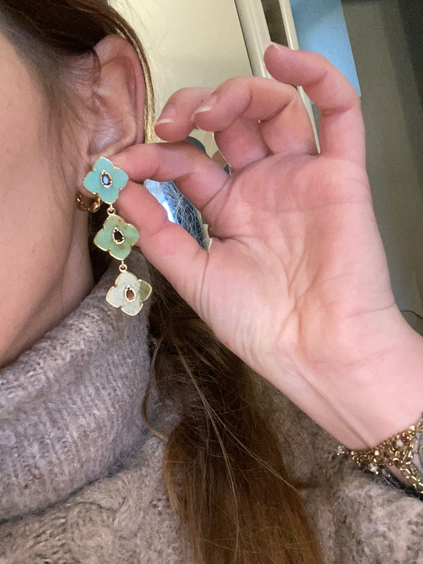 Boucles d’oreilles habaha en amazonite