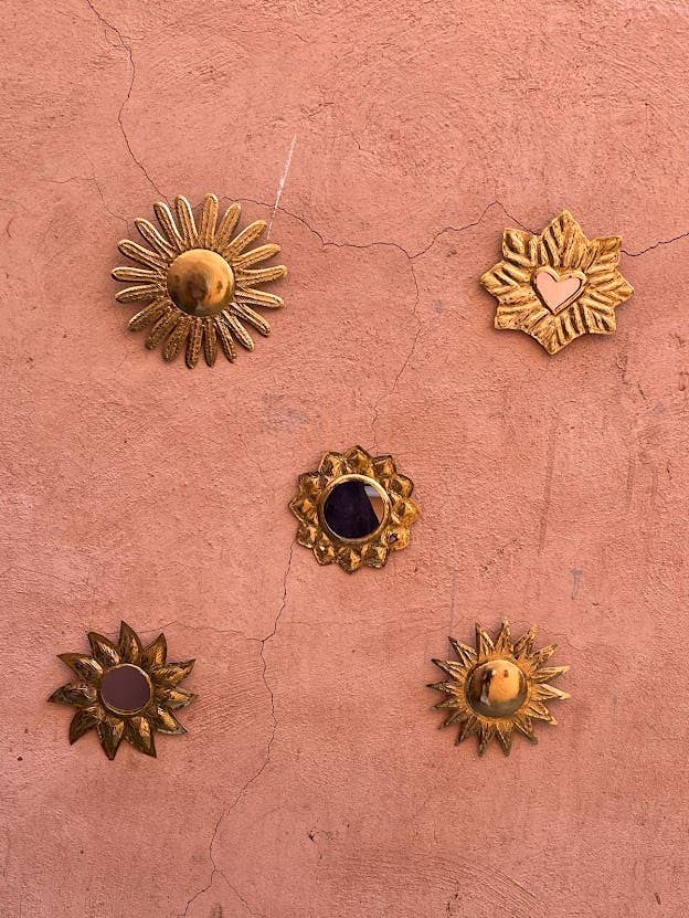 Miroir fleur , bronze