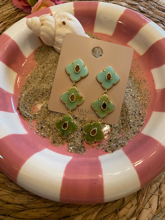 Boucles d’oreilles habaha en amazonite