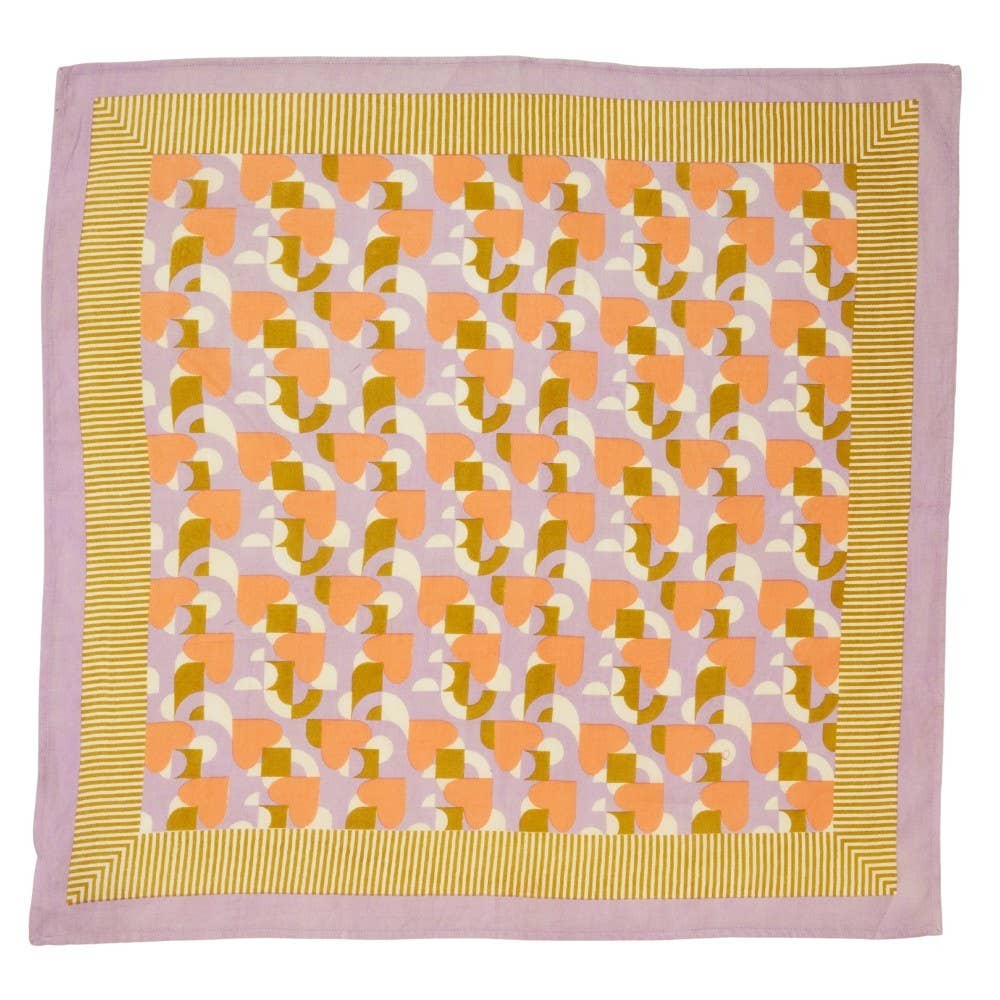 Bonheur du jour  Foulard Indien Enfant - Love Mon Coeur Mauve